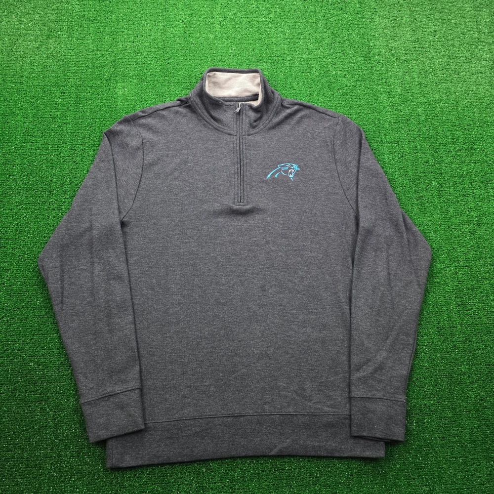 Carolina‎ Panthers Sweatshirt Mens Small Gray Quarter Zip Pullover NFL Football